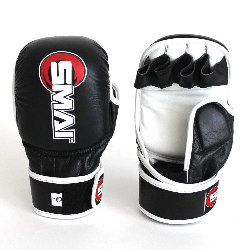 SMAI GUANTE MMA NEGRO CUERO SINT. PROFESIONAL
